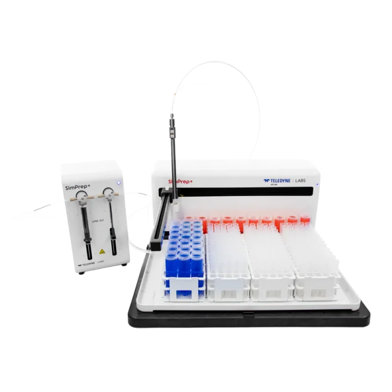 700-001-020 - Système de dilution et de préparation automatique SimPrep+ - Livré avec passeur automatique ASX-560, aiguille en carbone revêtu PFA Ø 0,9mm, 4 portoirs Belhart 5x12, seringues 1 et 10 ml et logiciel AQ-Prep.
