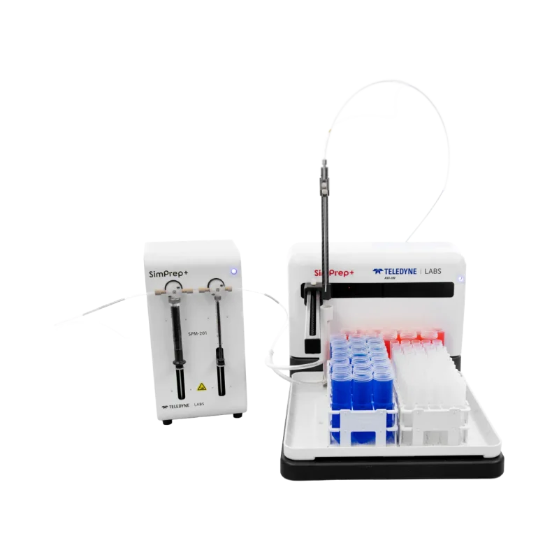 700-001-021 - Système de dilution et de préparation automatique SimPrep+ - Livré avec passeur automatique ASX-280, aiguille en carbone revêtu PFA Ø 0,9mm, 2 portoirs Belhart 5x12, seringues 1 et 10 ml et logiciel AQ-Prep.